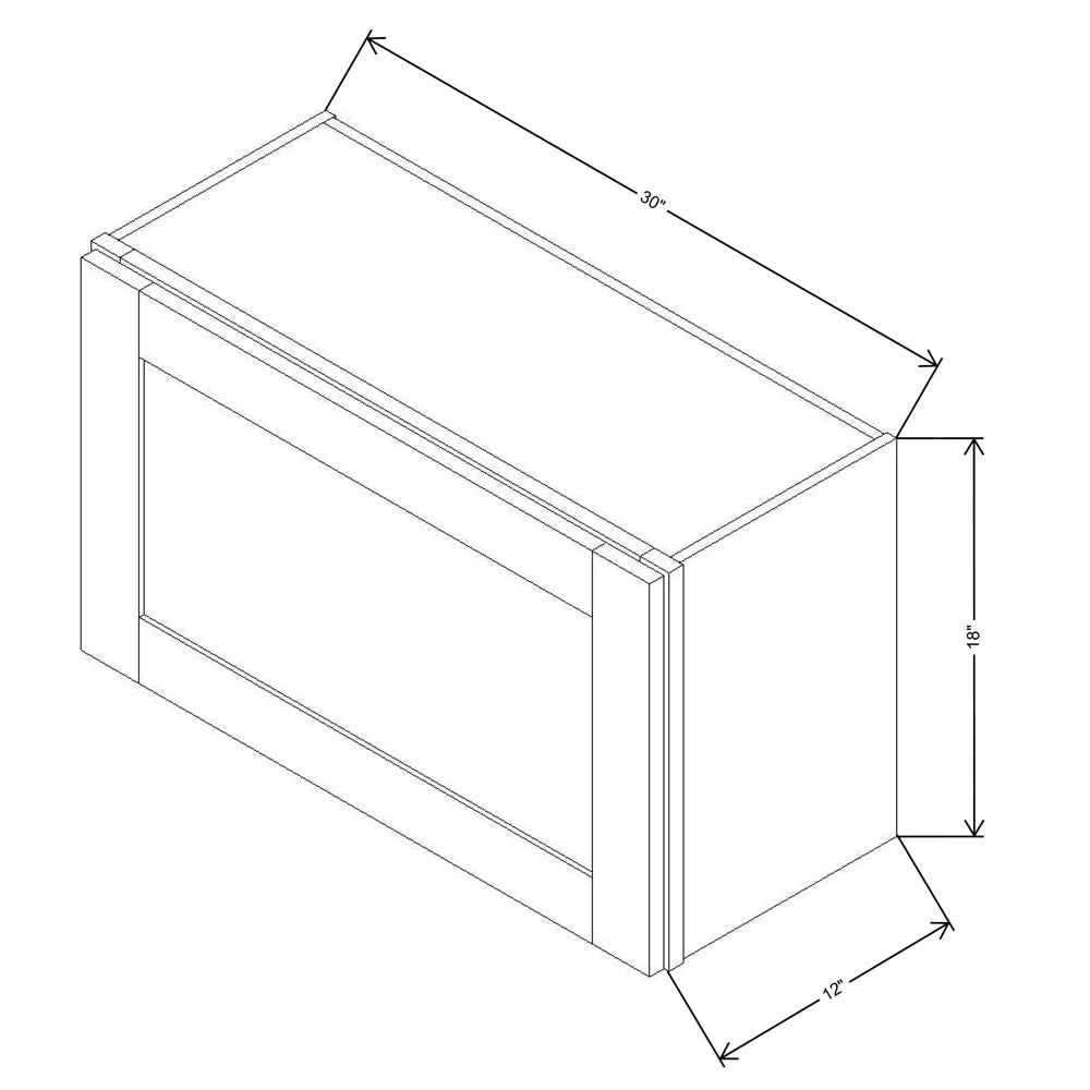 Fabuwood Allure Galaxy Dove 30" W X 18" H X 12" D Wall Appliance Center Cabinet - BOTH SIDE (BS) - image 1
