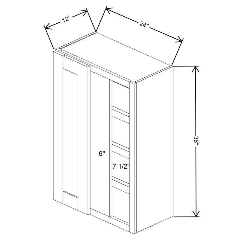 Fabuwood Allure Galaxy Horizon 24" To 27" W X 36" H X 12" D Single Door Blind Corner Wall Cabinet - BOTH SIDE (BS) - image 1