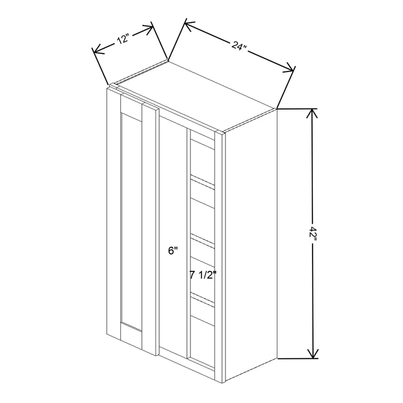 Fabuwood Allure Galaxy Horizon 24" To 27" W X 42" H X 12" D Single Door Blind Corner Wall Cabinet - LEFT SIDE (L) - image 1