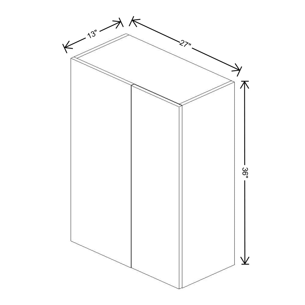 Fabuwood Illume Tuscany Olmo 3 27" To 30" W x 36" H x 13" D Wall Blind Corner Cabinet