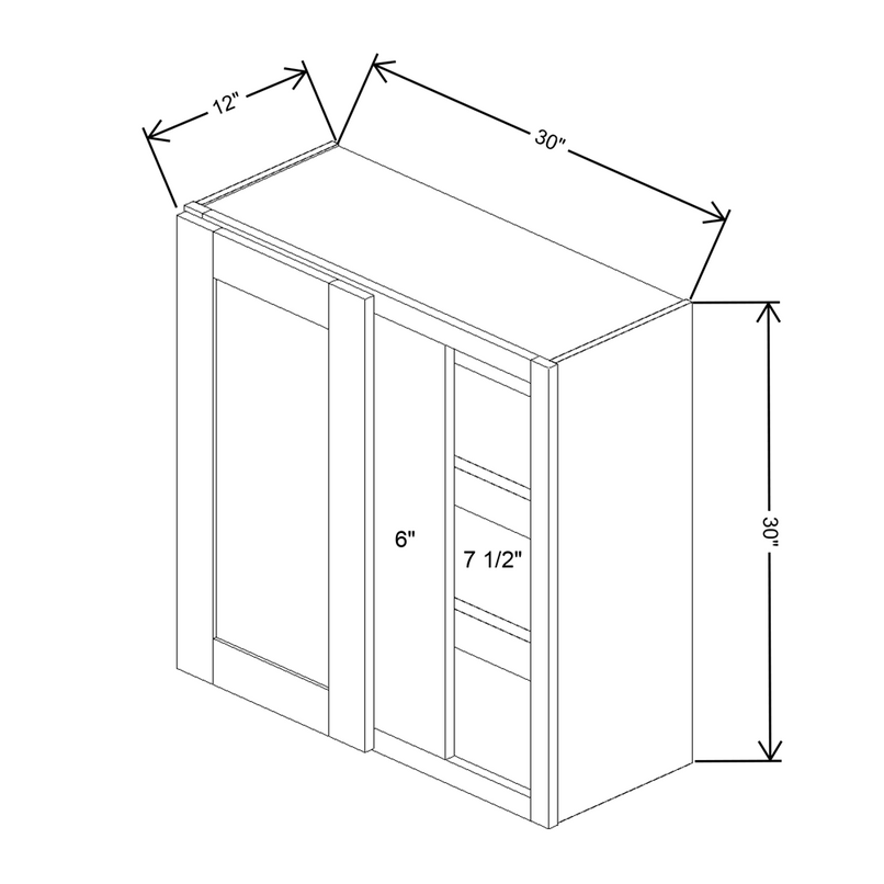Fabuwood Allure Galaxy Mocha 30" To 33" W X 30" H X 12" D Single Door Blind Corner Wall Cabinet - LEFT SIDE (LS) - image 1