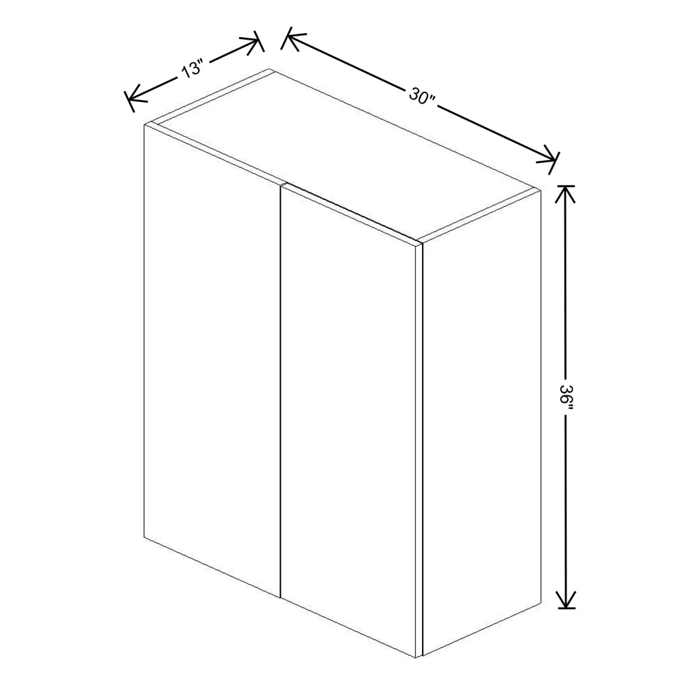 Fabuwood Illume Catalina Bianco Matte 30" To 33" W x 36" H x 13" D Wall Blind Corner Cabinet