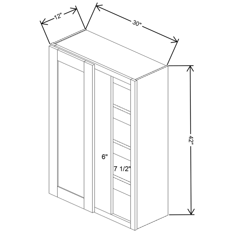 Fabuwood Allure Galaxy Mocha 30" To 33" W X 42" H X 12" D Single Door Blind Corner Wall Cabinet - NO FINISH - image 1