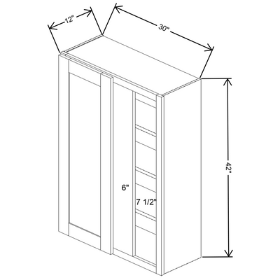 Fabuwood Allure Galaxy Mocha 30" To 33" W X 42" H X 12" D Single Door Blind Corner Wall Cabinet - RIGHT SIDE (RS) - image 1