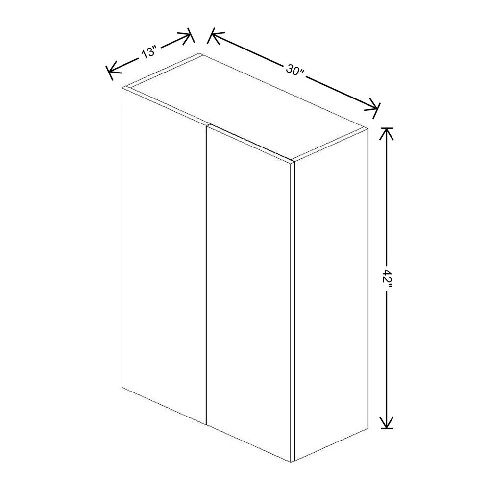 Fabuwood Illume Tuscany Nocce 3 30" To 33" W x 42" H x 13" D Wall Blind Corner Cabinet