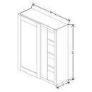 Fabuwood Allure Galaxy Mocha 36" TO 39" W X 42" H X 12" D Single Door Blind Corner Wall Cabinet - BOTH SIDE (BS) - image 1