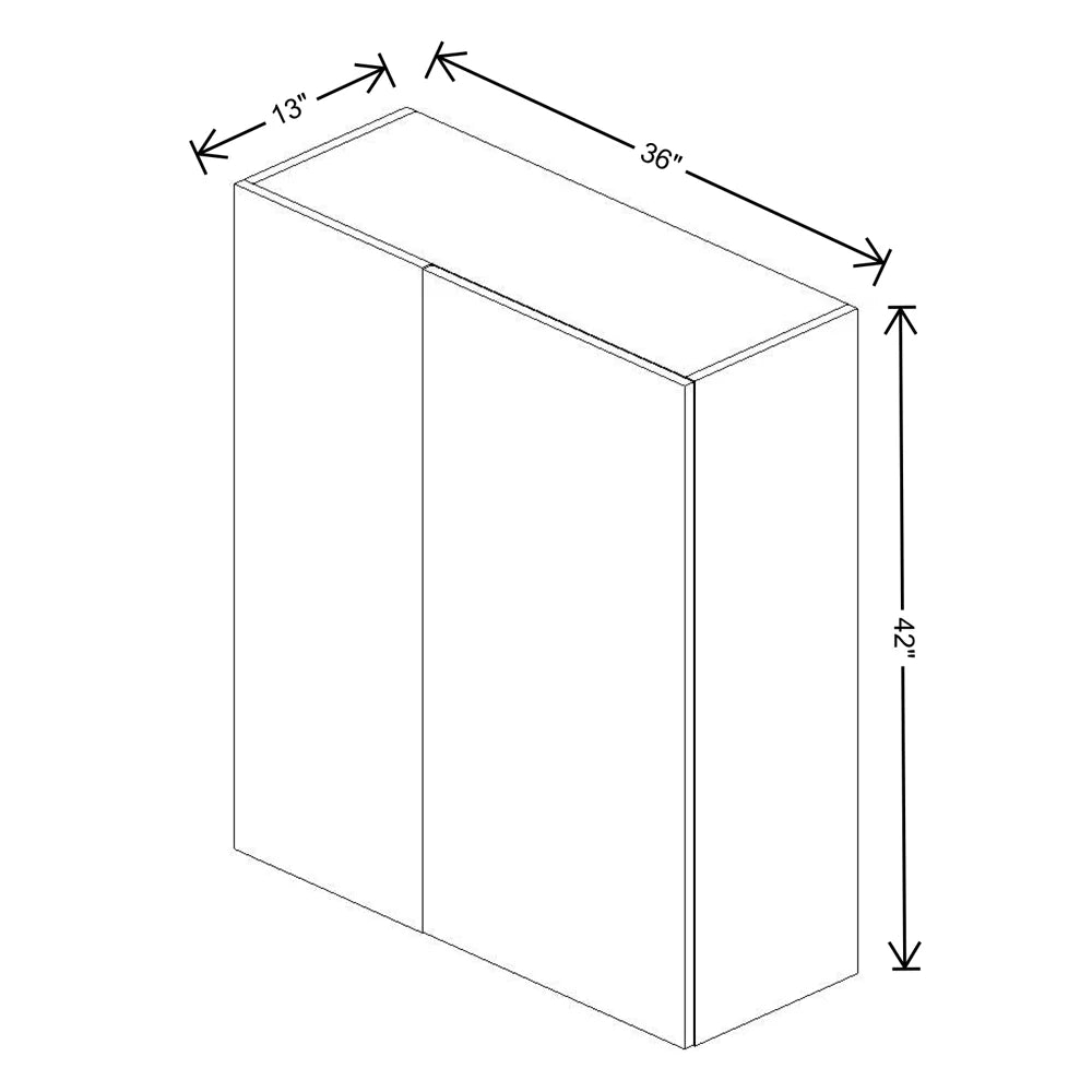 Fabuwood Illume Catalina Bianco Matte 36" To 39" W x 42" H x 13" D Wall Blind Corner Cabinet - image 1