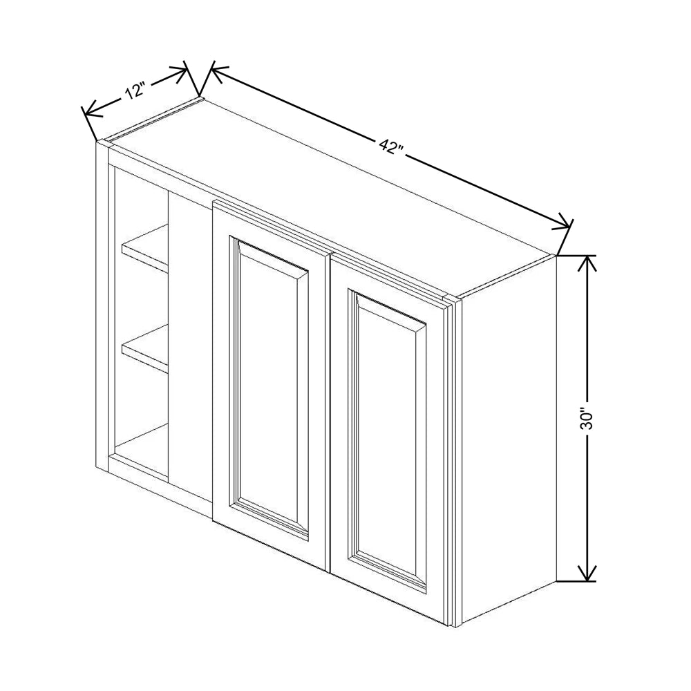 Fabuwood Value Premium Hallmark Frost 42" To 45" W X 30" H X 12" D Double Door Blind Corner Wall Cabinet - No Finish - image 1
