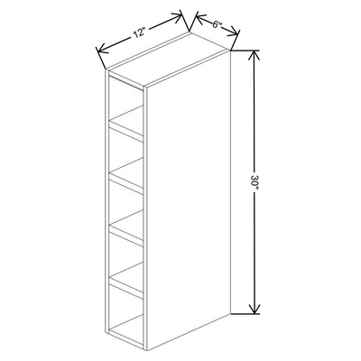 Fabuwood Allure Galaxy Mocha 06" W X 30" H X 12" D Wall Wine Cube - RIGHT SIDE (RS) - image 1