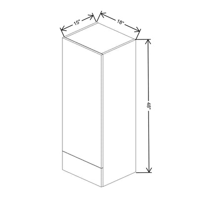 Fabuwood Illume Catalina Bianco Matte 18" W x 48" H x 15" D Wall Drawer Cabinet - image 1