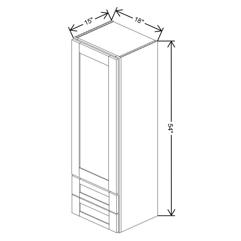 Fabuwood Allure Galaxy Linen 18" W X 54" H X 15" D Wall w/Drawers Cabinet - BOTH SIDE - image 1