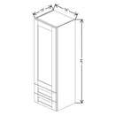 Fabuwood Allure Galaxy Nickel 18" W X 54" H X 15" D Wall w/Drawers Cabinet - NO FINISH - image 1