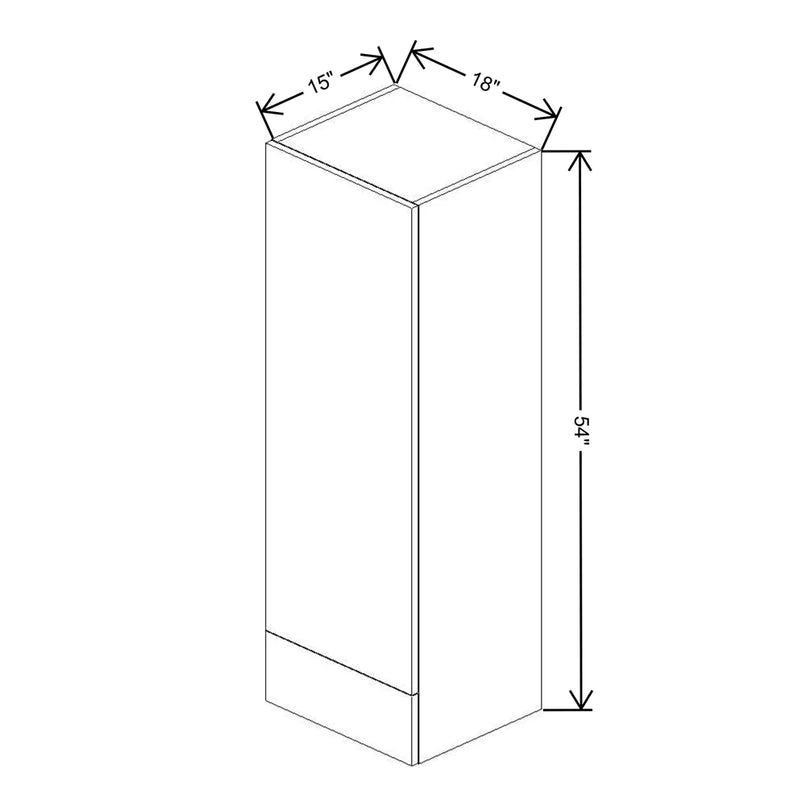 Fabuwood Illume Catalina Bianco Gloss 18" W X 54" H X 15" D Wall Drawer Cabinet - image 1
