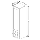 Fabuwood Allure Galaxy Mocha 18" W X 60" H X 15" D Wall w/Drawers Cabinet - RIGHT SIDE (RS) - image 1