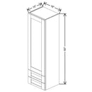 Fabuwood Allure Galaxy Indigo 18" W X 60" H X 15" D Wall w/Drawers Cabinet - NO FINISH - image 1