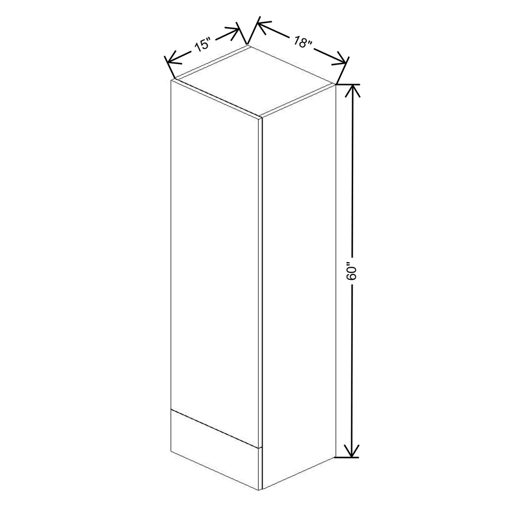 Fabuwood Illume Catalina Bianco Gloss 18" W X 60" H X 15" D Wall Drawer Cabinet