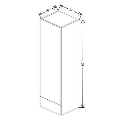 Fabuwood Illume Catalina Carbone Matte 18" W x 60" H x 15" D Wall Drawer Cabinet - image 1