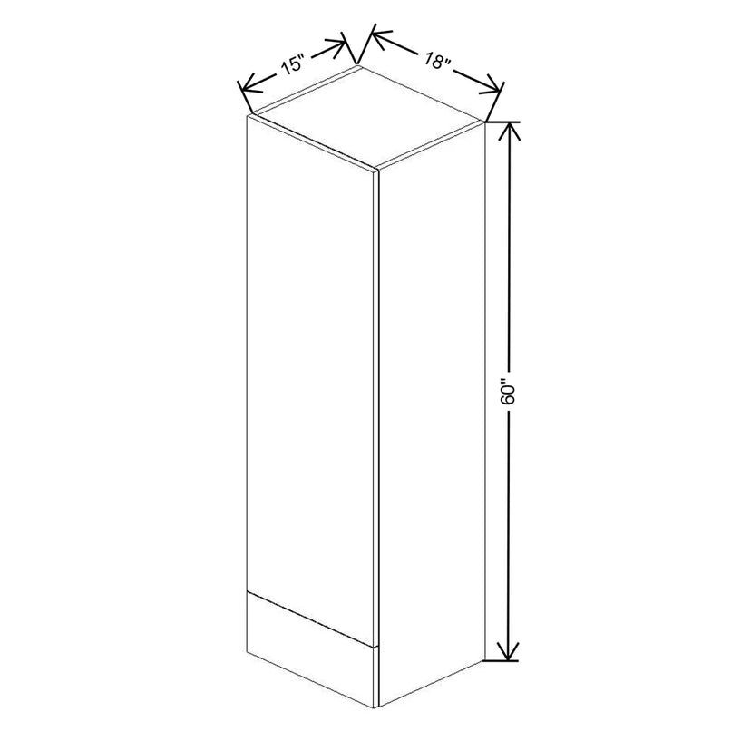 Fabuwood Illume Catalina Grigio Gloss 18" W X 60" H X 15" D Wall Drawer Cabinet - image 1