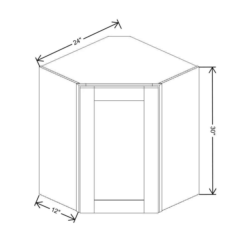 Fabuwood Quest Metro Frost 24" W X 30" H X 12" D Diagonal Corner Wall Cabinet - NO FINISH