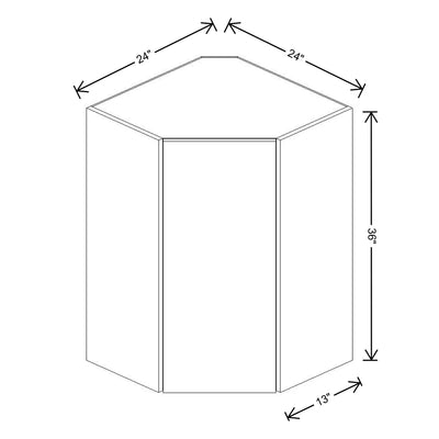 Fabuwood Illume Catalina Bianco Matte 24" W x 36" H x 13" D Diagonal Corner Wall Cabinet - image 1