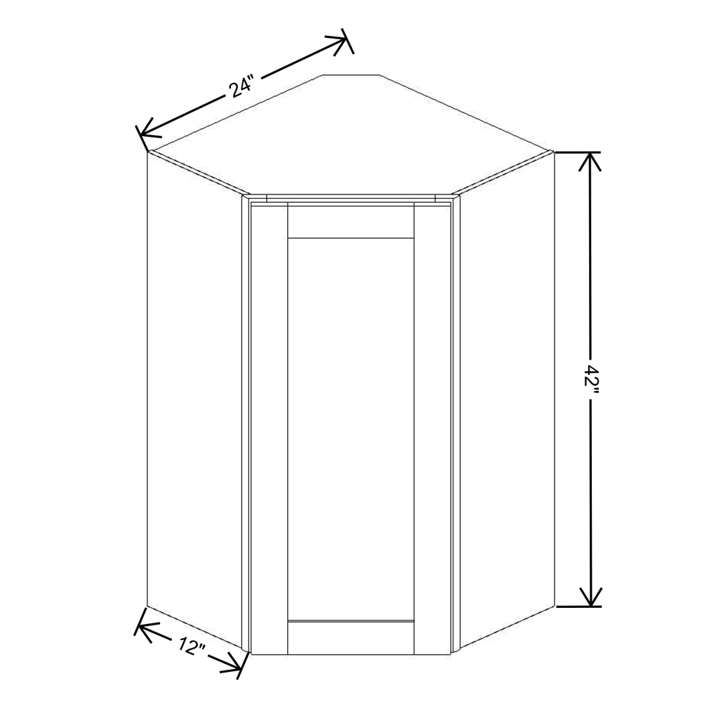 Fabuwood Allure Galaxy Mocha 24" W X 42" H X 12" D Diagonal Corner Wall Cabinet - RIGHT SIDE (RS) - image 1