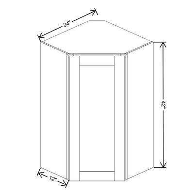 Fabuwood Quest Metro Frost 24" W X 42" H X 12" D Diagonal Corner Wall Cabinet - BOTH SIDE (BS) - image 1