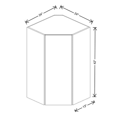 Fabuwood Illume Catalina Bianco Matte 24" W x 42" H x 13" D Diagonal Corner Wall Cabinet - image 1