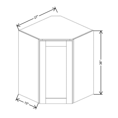 Fabuwood Allure Galaxy Horizon 27" W X 36" H X 12" D Diagonal Corner Wall Cabinet - RIGHT SIDE (R) - image 1
