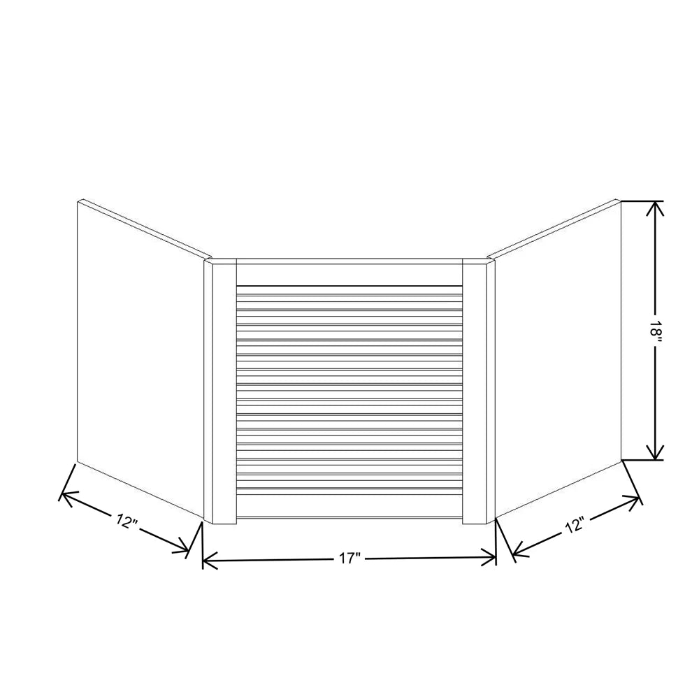Fabuwood Value Premium Hallmark Frost 24" W X 18" H X 12" D Wall Diagonal Corner Garage Appliance Cabinet