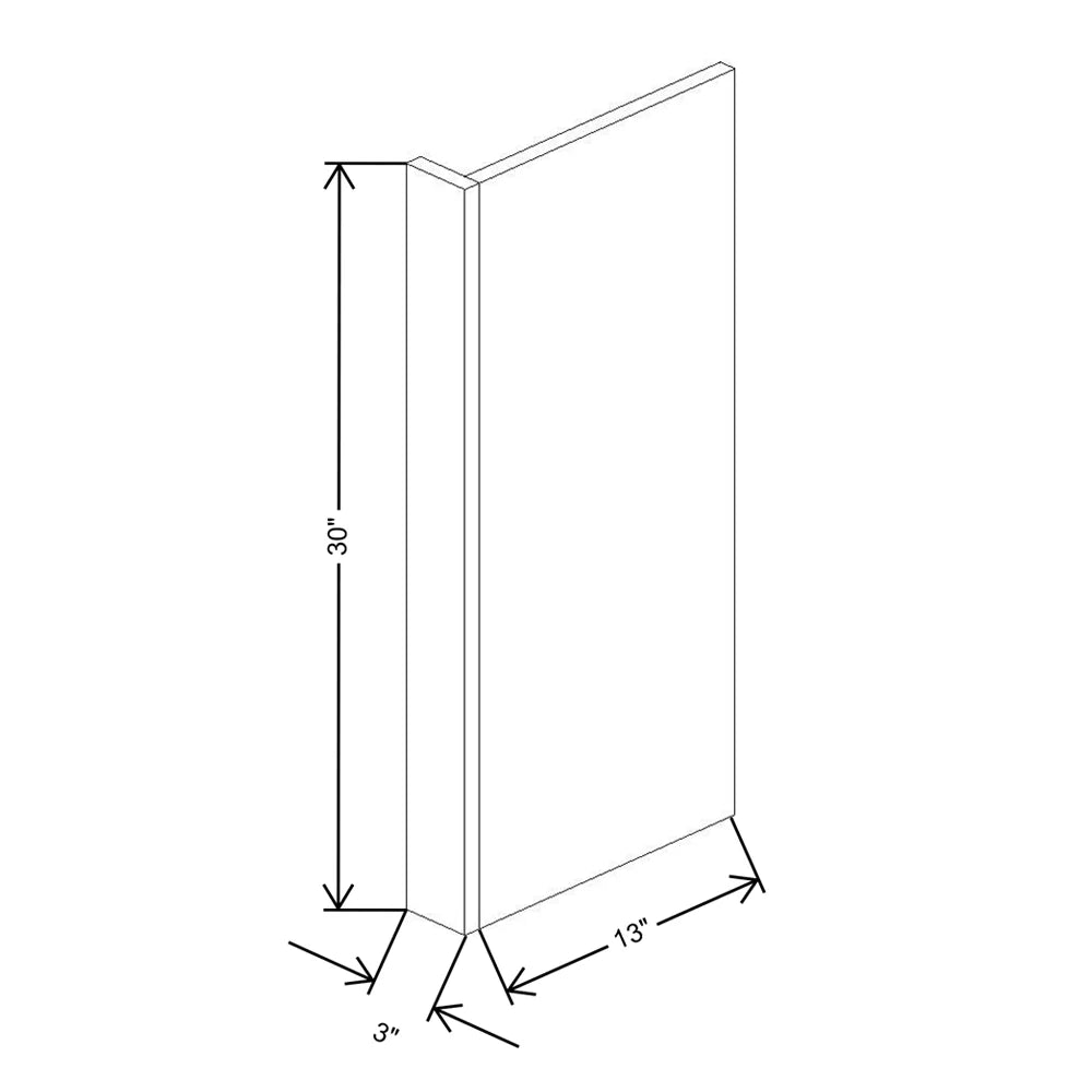 Fabuwood Illume Catalina Bianco Gloss 3" W X 30" H X 13 7/8" D Wall End Panel