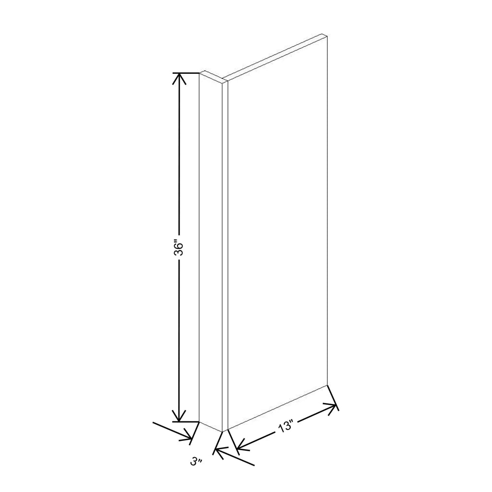 Fabuwood Illume Catalina Bianco Gloss 3" W X 36" H X 13 7/8" D Wall End Panel