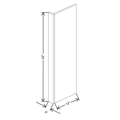 Fabuwood Illume Catalina Bianco Matte 3" W x 42" H x 13 7/8" D Wall End Panel - image 1