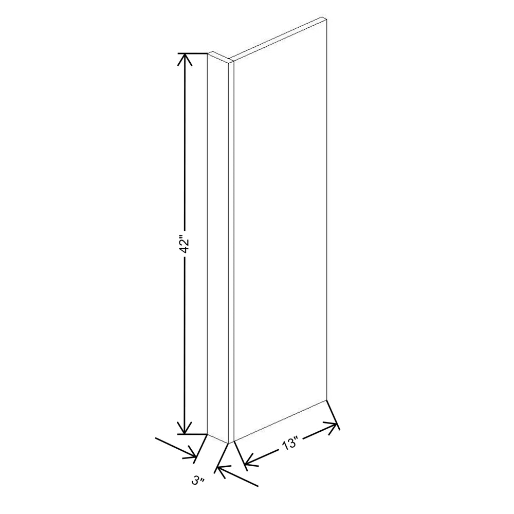 Fabuwood Illume Catalina Carbone Matte 3" W x 42" H x 13 7/8" D Wall End Panel