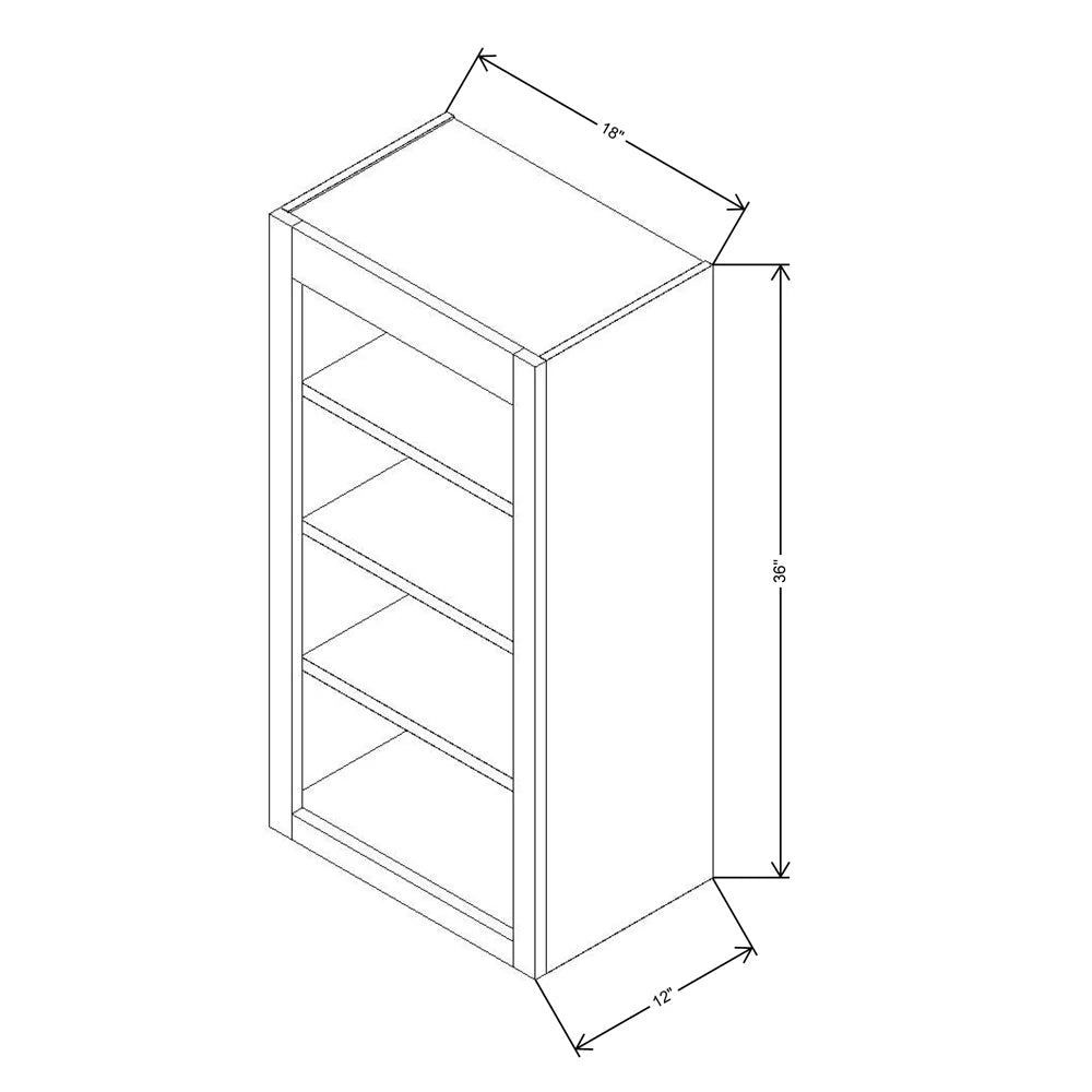 Fabuwood Allure Galaxy Frost 18" W X 36" H X 12" D Wall Open Shelf Cabinet - image 1