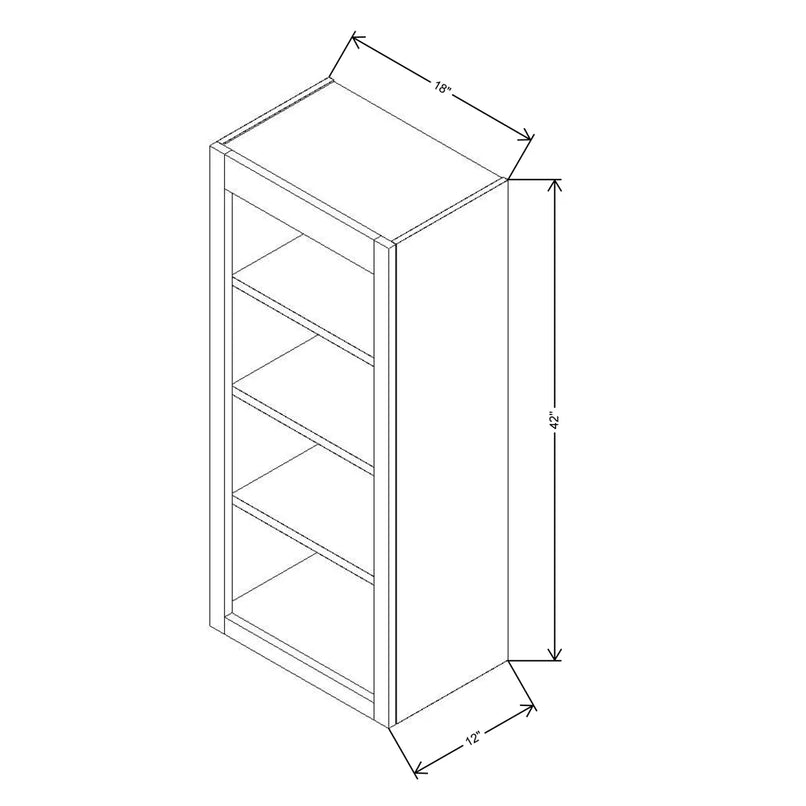 Fabuwood Allure Onyx Horizon 18" W X 42" H X 12" D Wall Open Shelf Cabinet - image 1