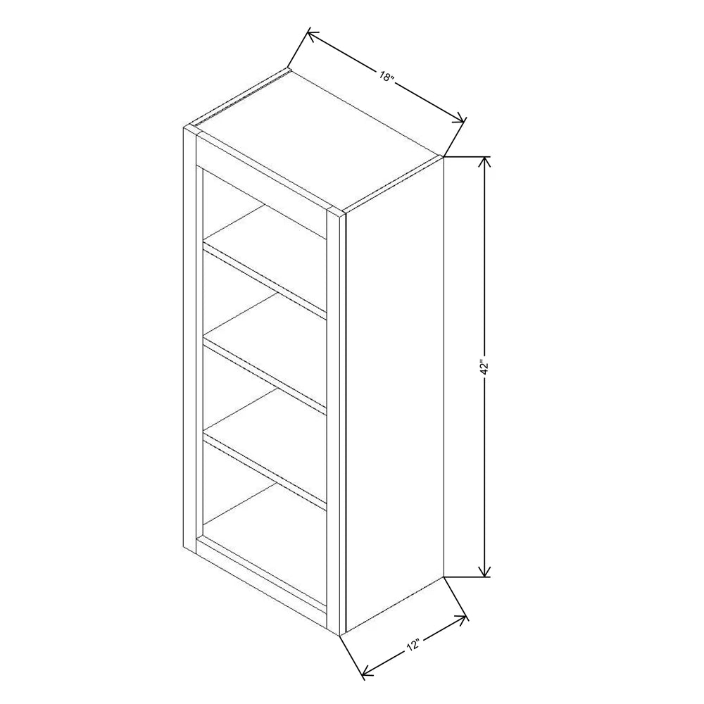 Fabuwood Allure Galaxy Dove 18" W X 42" H X 12" D Wall Open Shelf Cabinet - image 1