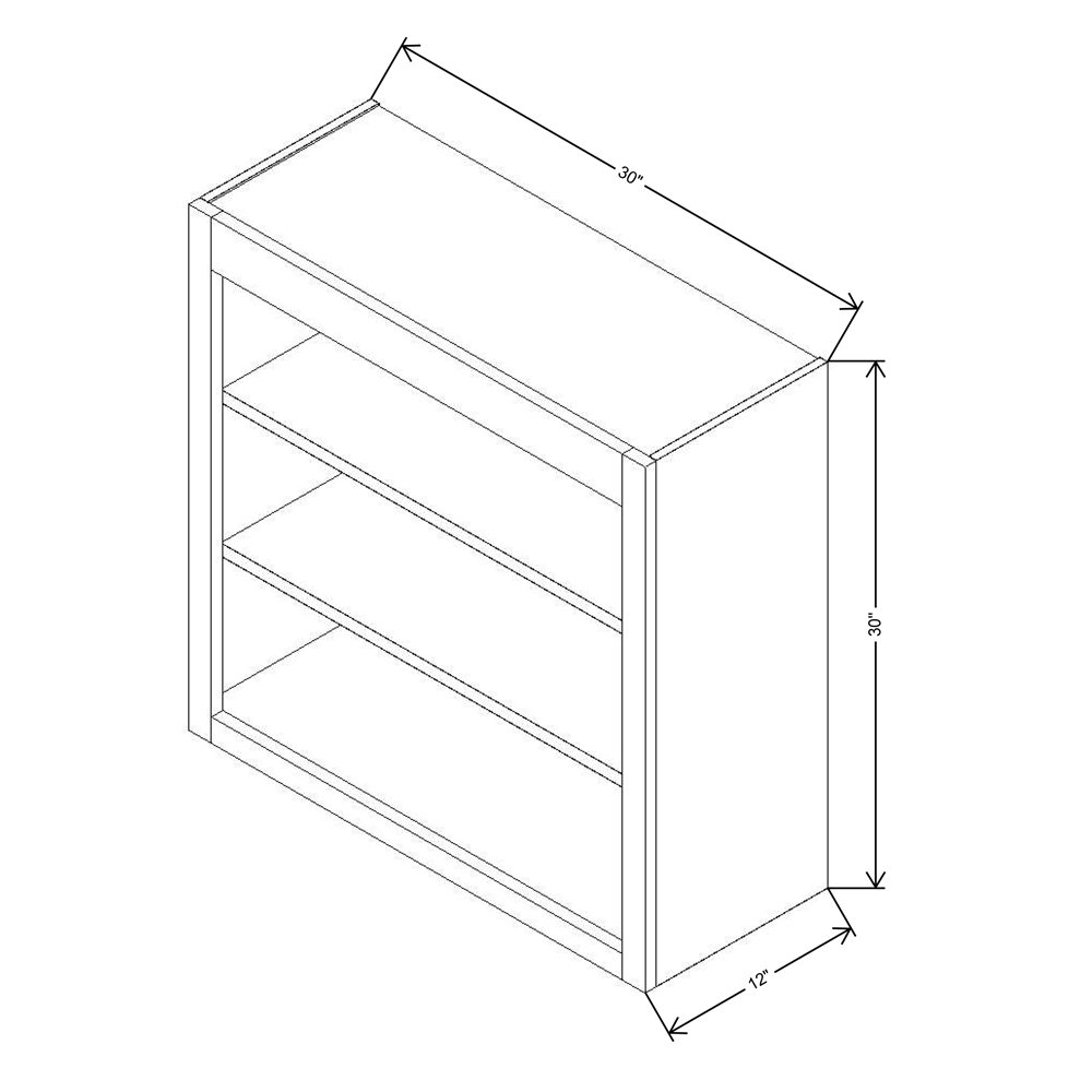 Fabuwood Allure Galaxy Mocha 30" W X 30" H X 12" D Wall Open Shelf Cabinet - RIGHT SIDE (RS) - image 1