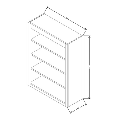 Fabuwood Allure Galaxy Mocha 30" W X 42" H X 12" D Wall Open Shelf Cabinet - LEFT SIDE (LS) - image 1