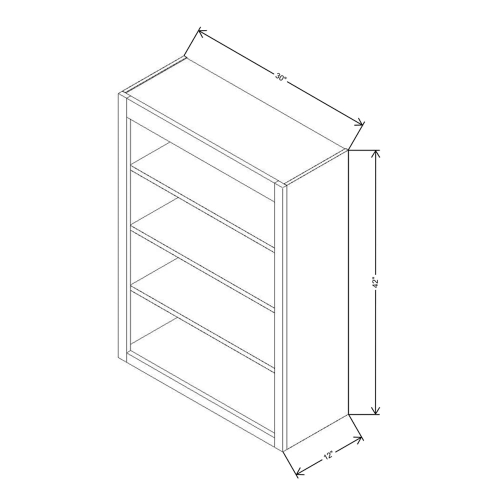 Fabuwood Allure Galaxy Dove 30" W X 42" H X 12" D Wall Open Shelf Cabinet