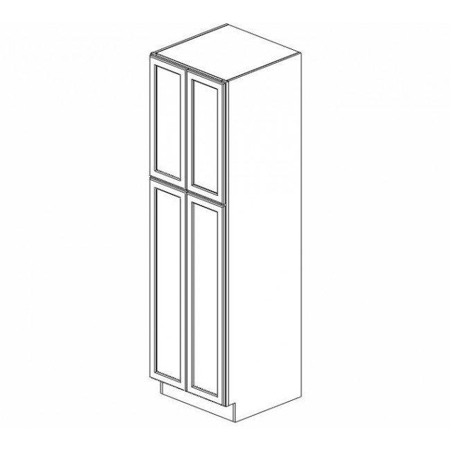 TW-WP3096B Four Door 30 Inch Tall Wall Pantry Cabinet with Butt Doors | Uptown White