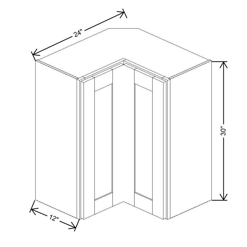 Fabuwood Allure Galaxy Mocha 24" W X 30" H X 12" D Square Corner Wall - RIGHT SIDE (RS)