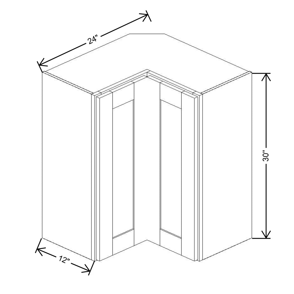 Fabuwood Allure Onyx Frost 24" W X 30" H X 12" D Square Corner Wall - NO FINISH - image 1