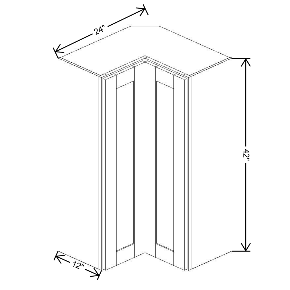 Fabuwood Allure Galaxy Mocha 24" W X 42" H X 12" D Square Corner Wall - LEFT SIDE (LS) - image 1