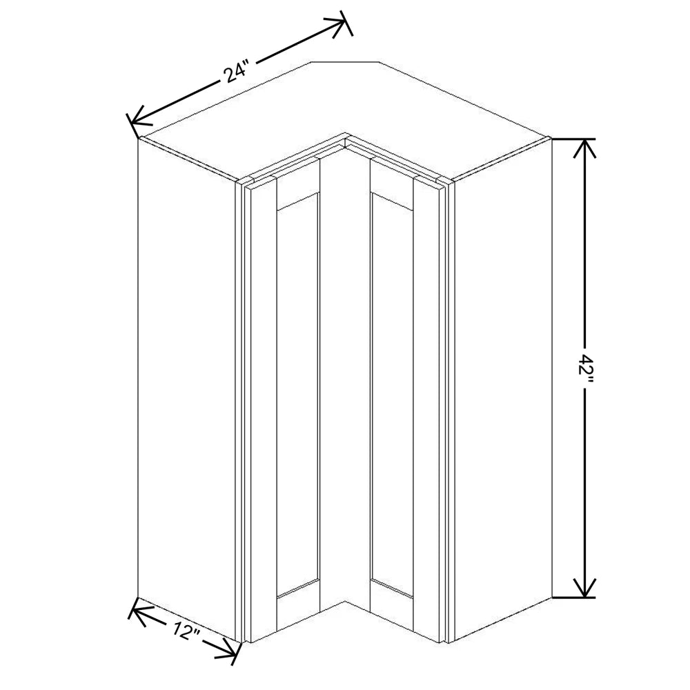 Fabuwood Allure Galaxy Frost 24" W X 42" H X 12" D Square Corner Wall - LEFT SIDE (L)