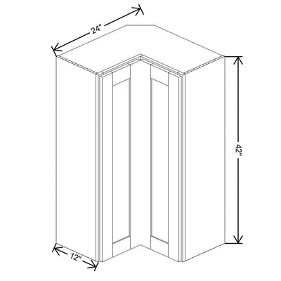 Fabuwood Allure Galaxy Cobblestone 24" W X 42" H X 12" D Square Corner Wall - RIGHT SIDE (R) - image 1