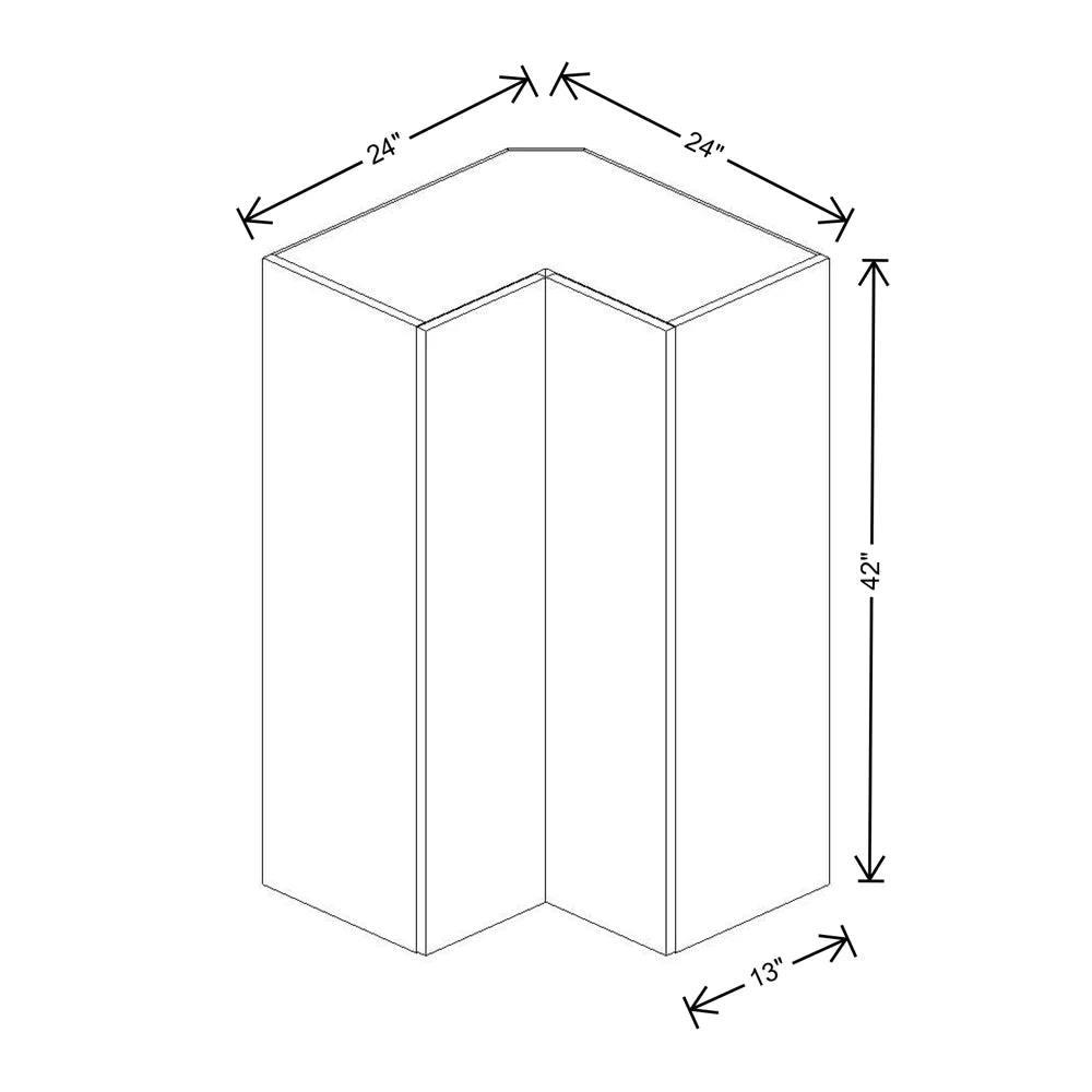 Fabuwood Illume Catalina Bianco Gloss 24" W X 42" H X 13" D Square Corner Wall Cabinet - image 1