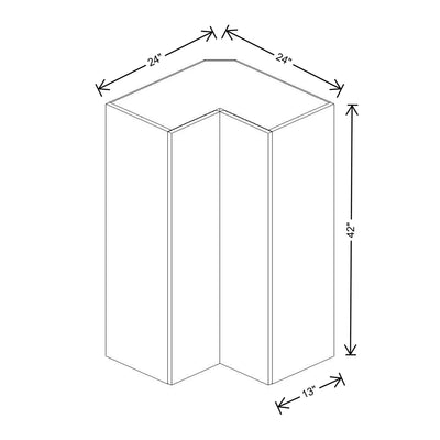 Fabuwood Illume Tuscany Muratti 1 24" W x 42" H x 13" D Square Corner Wall Cabinet - image 1