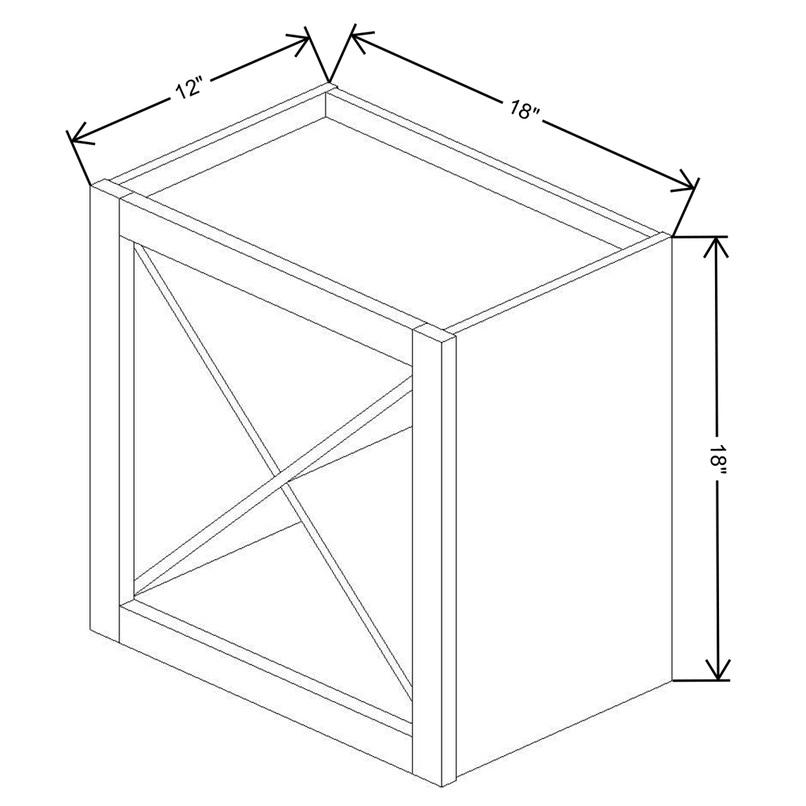 Fabuwood Allure Galaxy Mocha 18" W X 18" H X 12" D Wall Wine Rack - RIGHT SIDE (RS) - image 1