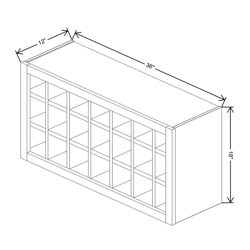 Fabuwood Allure Galaxy Nickel 36" W X 18" H X 12" D Wall Wine Rack - image 1