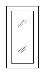 VW-W3012BGD Wall Glass Door with No Mullion and with Clear Glass | TSG Forevermark Rio Vista White Shaker - image 1